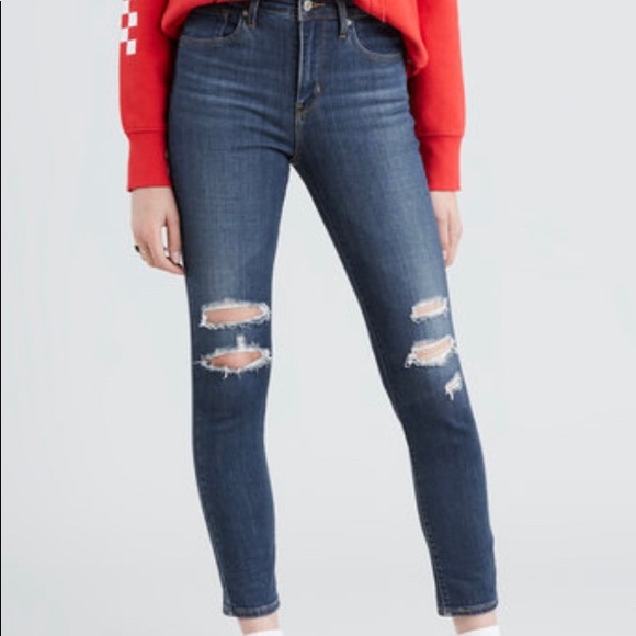 Levi's Denim - Levi’s 721 High-Rise Skinny Ankle Distressed Jeans